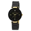 Anne Klein women's black ceramic diamond dial watch with gold accents elegant fashion wristwatch