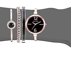 Anne Klein women's bangle watch with crystal accented bracelet set elegant fashion jewelry