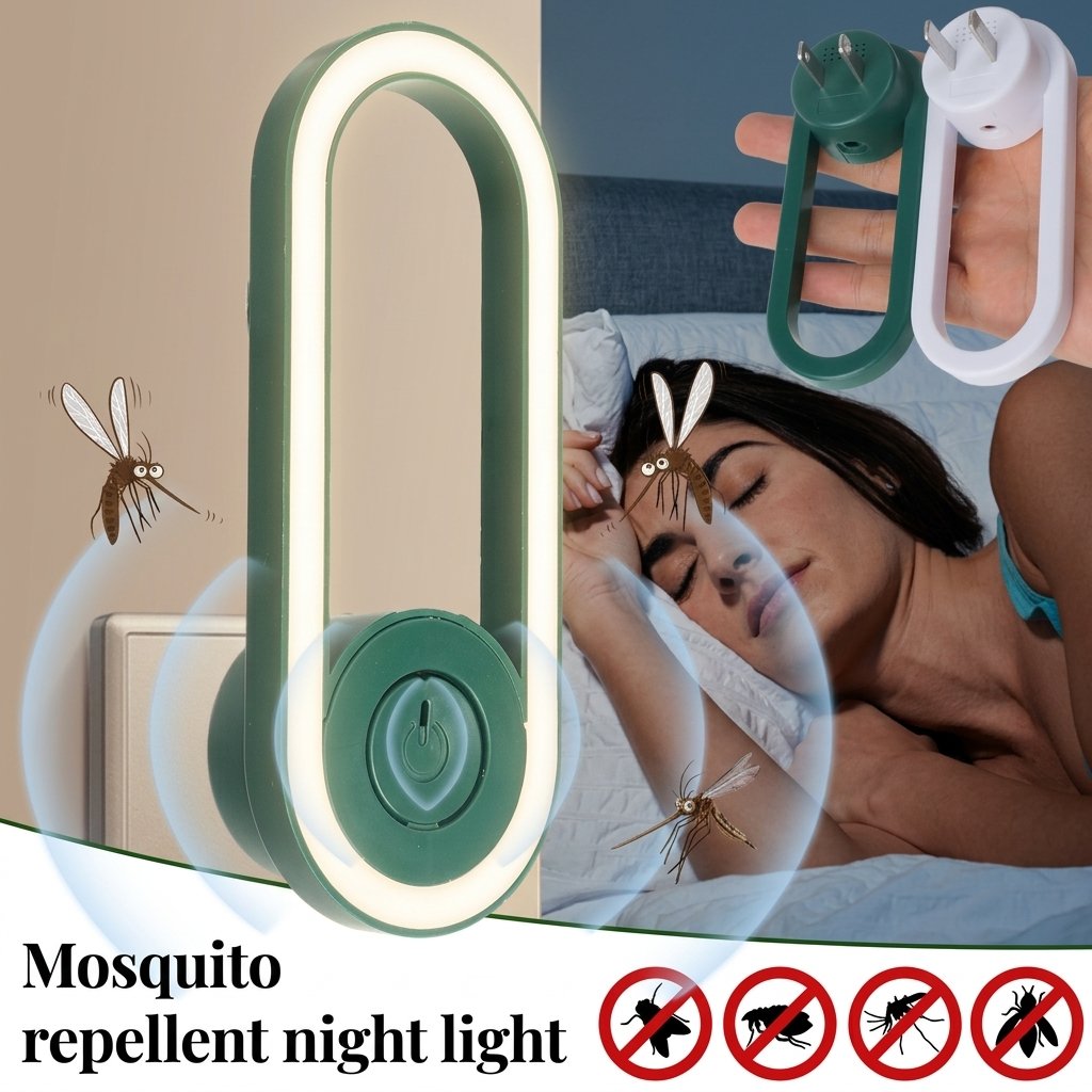 Ultrasonic Mosquito Repellent & Night Light plug-in electric mosquito killer device for home use